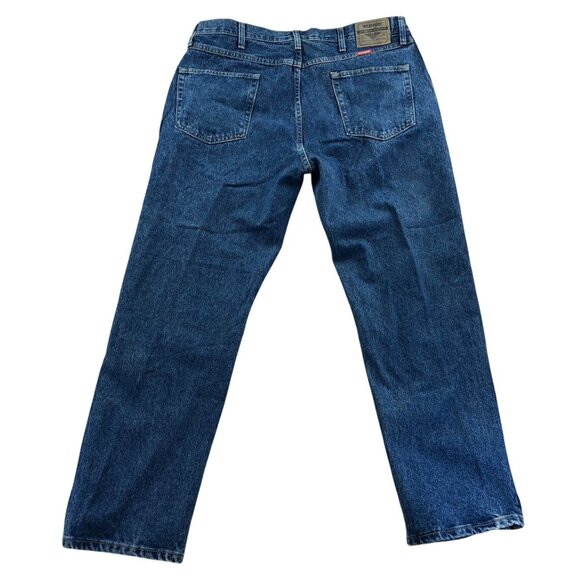 Wrangler Mens Jeans 38x30 Regular Fit Straight Leg Blue Denim Classic Casual - Picture 2 of 14